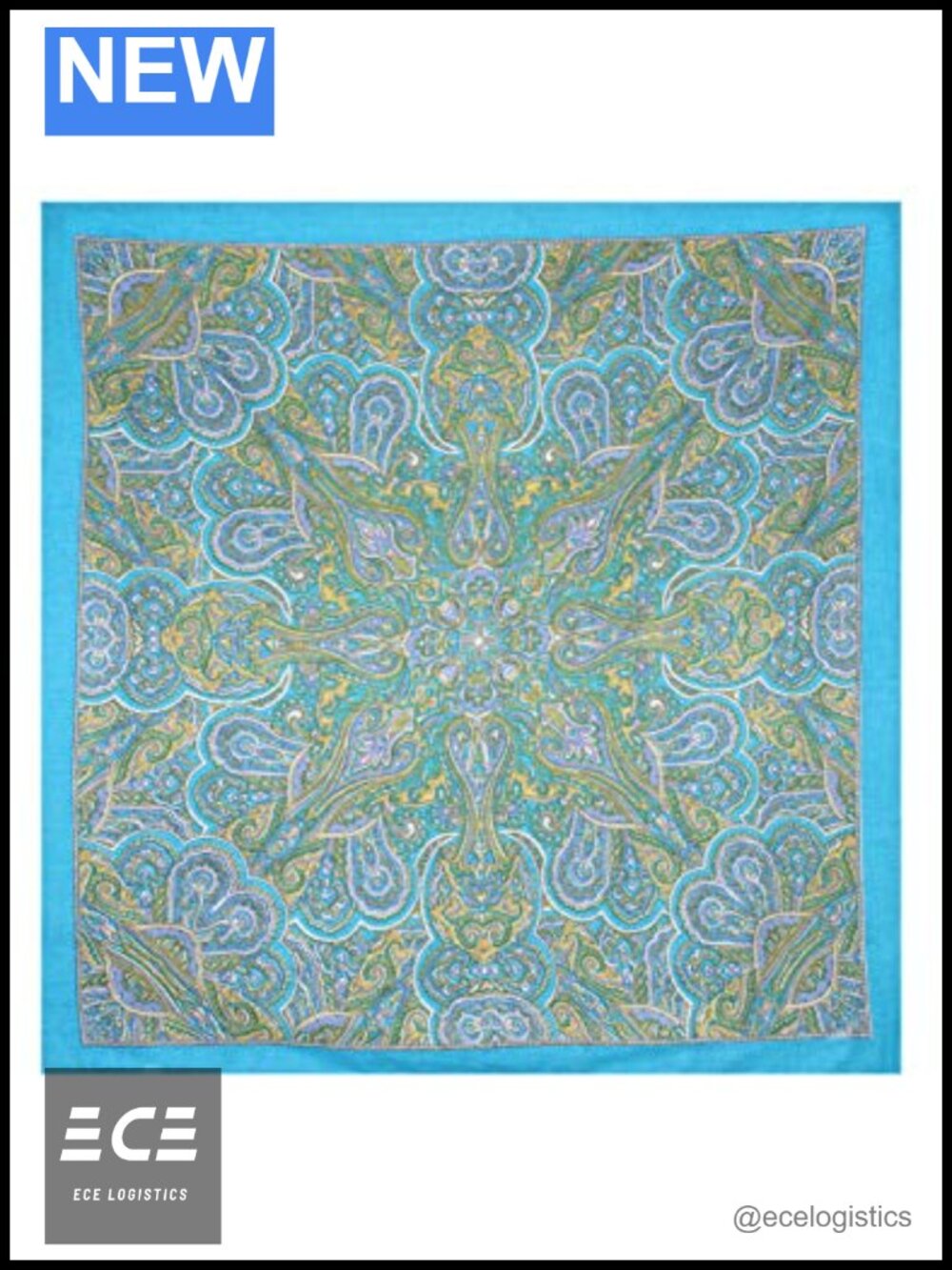 100% Cotton Sheer Square Scarf Handcrafted Lightweight 38x38